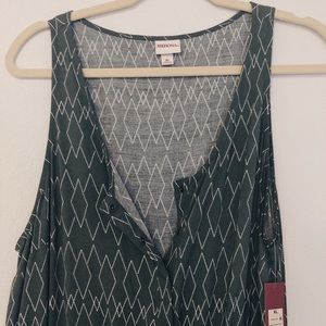 NWT green romper with waist drawstring